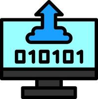 byte aumentar línea lleno icono vector