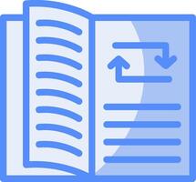 Study Sync Line Filled Blue Icon vector