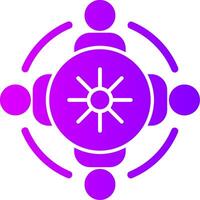 Group discussion circle Solid Multi Gradient Icon vector