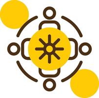Group discussion circle Yellow Lieanr Circle Icon vector