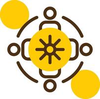 Group discussion circle Yellow Lieanr Circle Icon vector