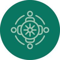 Group discussion circle Line Multi color Icon vector