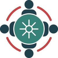 Group discussion circle Glyph Two Color Icon vector