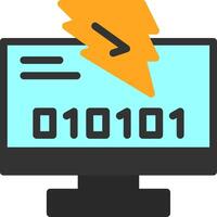 Byte Blitz Flat Icon vector