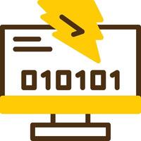 Byte Blitz Yellow Lieanr Circle Icon vector