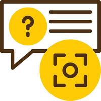 Quiz Snap Yellow Lieanr Circle Icon vector