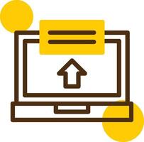 Laptop with Apply Now button Yellow Lieanr Circle Icon vector