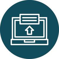 Laptop with Apply Now button Outline Circle Icon vector