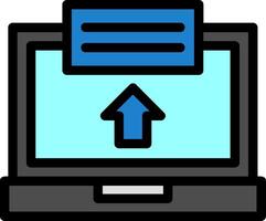 Laptop with Apply Now button Line Filled Icon vector