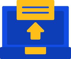 Laptop with Apply Now button Flat Two Color Icon vector