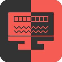 Byte Wave Red Inverse Icon vector