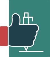 Hand with pen for note taking Glyph Two Color Icon vector