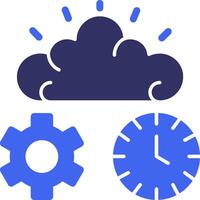 Quick Brain Solid Two Color Icon vector