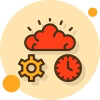 Quick Brain Filled Shadow Circle Icon vector