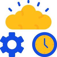 Quick Brain Flat Two Color Icon vector