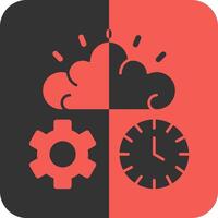 Quick Brain Red Inverse Icon vector