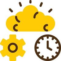 Quick Brain Yellow Lieanr Circle Icon vector