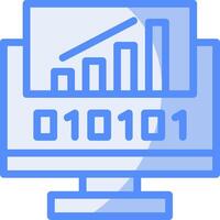 Byte Rise Line Filled Blue Icon vector