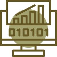 Byte Rise Linear Circle Icon vector