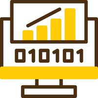 Byte Rise Yellow Lieanr Circle Icon vector