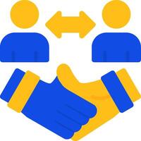 Handshake between employer and candidate Flat Two Color Icon vector