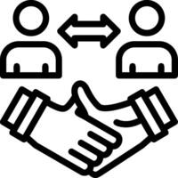 Handshake between employer and candidate Line Icon vector