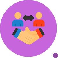 Handshake between employer and candidate Flat Shadow Icon vector