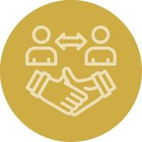 Handshake between employer and candidate Line Multi color Icon vector