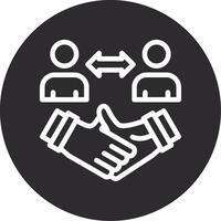 Handshake between employer and candidate Inverted Icon vector