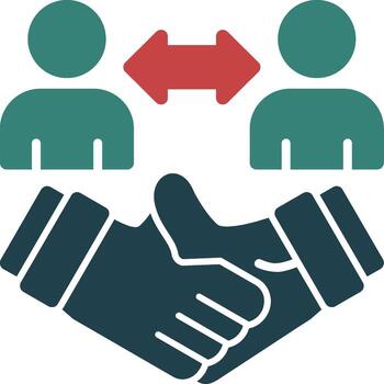 Handshake between employer and candidate Glyph Two Color Icon vector