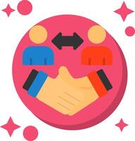 Handshake between employer and candidate Tailed Color Icon vector