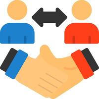 Handshake between employer and candidate Flat Icon vector
