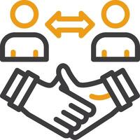 Handshake between employer and candidate Line Circle Icon vector