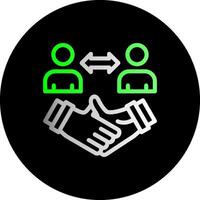 Handshake between employer and candidate Dual Gradient Circle Icon vector