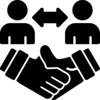 Handshake between employer and candidate Glyph Icon vector