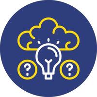 Quiz Wiz IQ Dual Line Circle Icon vector