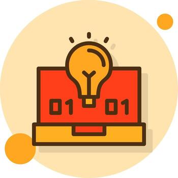 byte fenómeno lleno sombra circulo icono vector