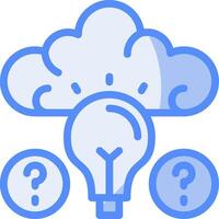 Quiz Wiz IQ Line Filled Blue Icon vector