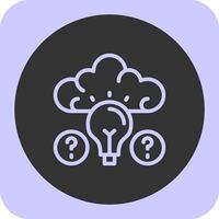 Quiz Wiz IQ Linear Round Icon vector