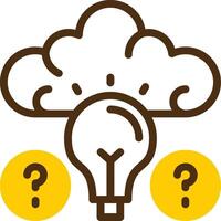 Quiz Wiz IQ Yellow Lieanr Circle Icon vector