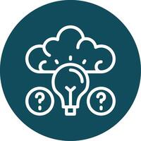 Quiz Wiz IQ Outline Circle Icon vector