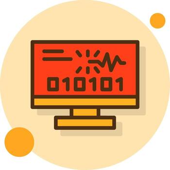 Byte Spark Filled Shadow Circle Icon vector