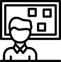 Person standing in front of a job board Line Icon vector