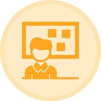 Person standing in front of a job board Multicolor Circle Icon vector