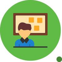 Person standing in front of a job board Flat Shadow Icon vector