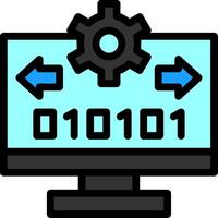 Byte Flow Line Filled Icon vector