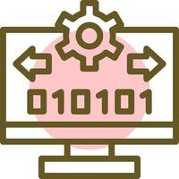 byte fluir lineal circulo icono vector