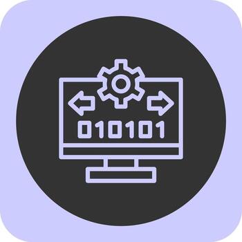 Byte Flow Linear Round Icon vector