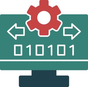 Byte Flow Glyph Two Color Icon vector