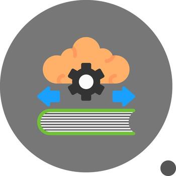 Learn Flow IQ Flat Shadow Icon vector